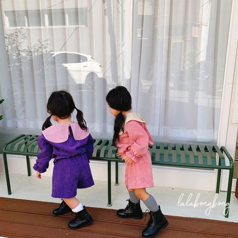 LALABONGBONG - Korean Children Fashion - #Kfashion4kids - Big Collar Top Pants Set - 10