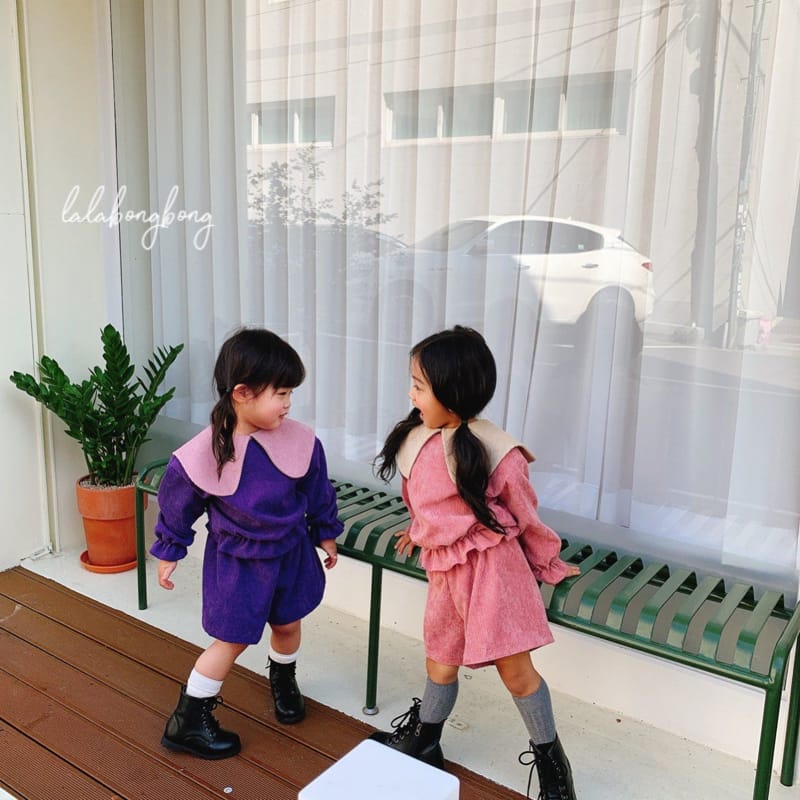 LALABONGBONG - Korean Children Fashion - #Kfashion4kids - Big Collar Top Pants Set - 11