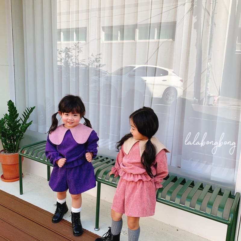 LALABONGBONG - Korean Children Fashion - #Kfashion4kids - Big Collar Top Pants Set - 12