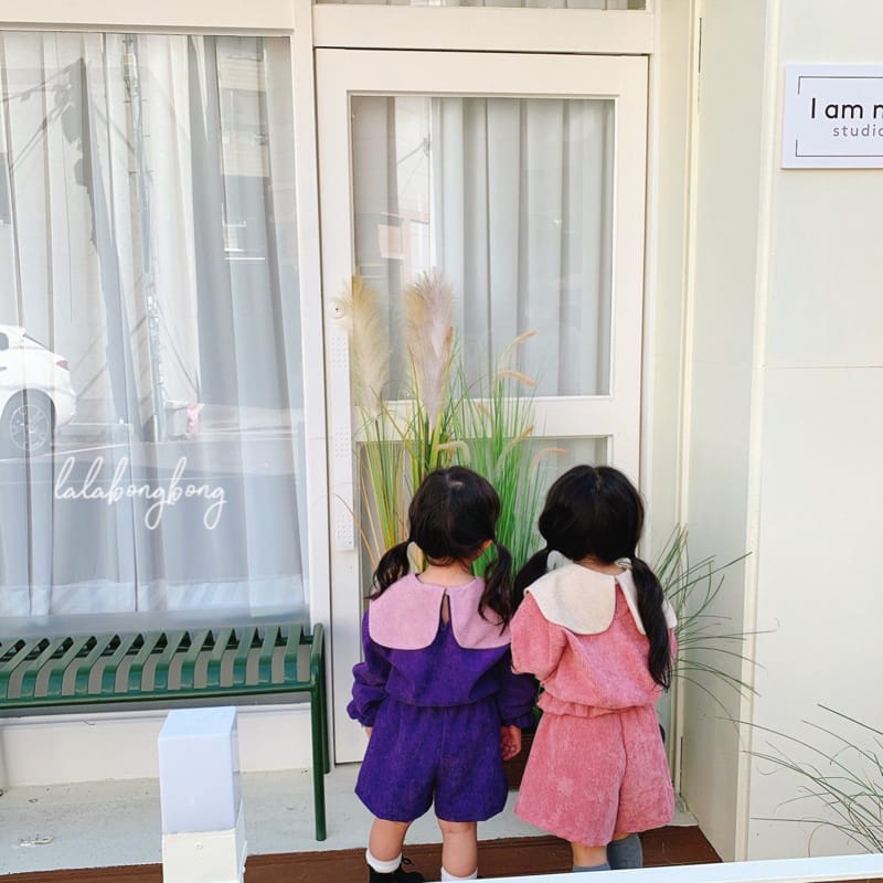 LALABONGBONG - Korean Children Fashion - #Kfashion4kids - Big Collar Top Pants Set - 4