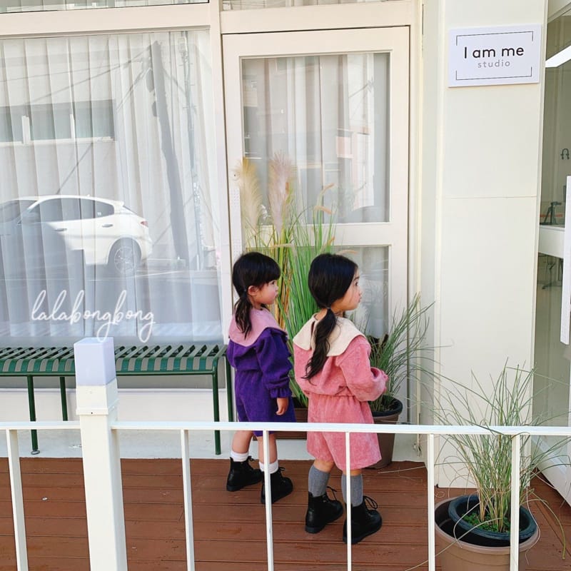 LALABONGBONG - Korean Children Fashion - #Kfashion4kids - Big Collar Top Pants Set - 5