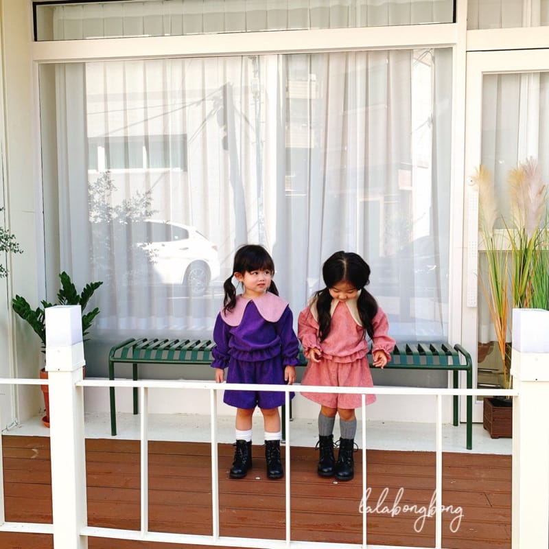 LALABONGBONG - Korean Children Fashion - #Kfashion4kids - Big Collar Top Pants Set - 6