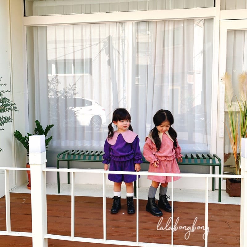 LALABONGBONG - Korean Children Fashion - #Kfashion4kids - Big Collar Top Pants Set - 7