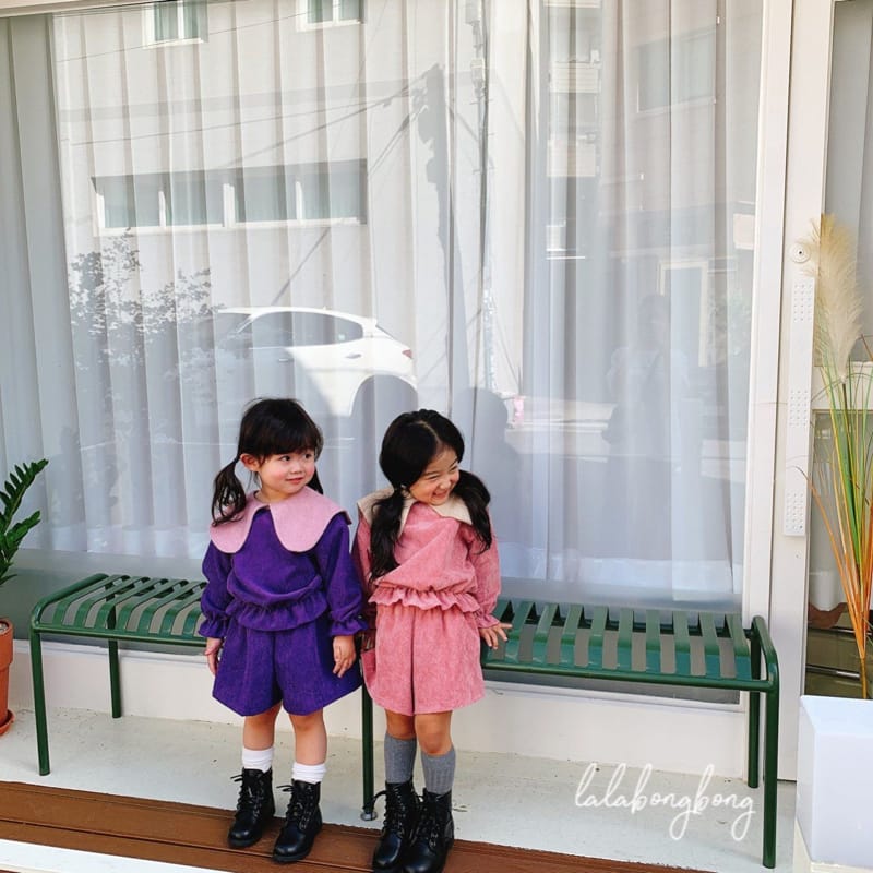 LALABONGBONG - Korean Children Fashion - #Kfashion4kids - Big Collar Top Pants Set - 8