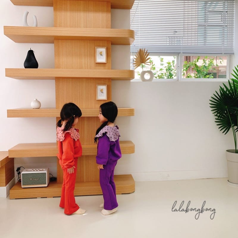 LALABONGBONG - Korean Children Fashion - #Kfashion4kids - Dot Collar Top Bottom Set - 12