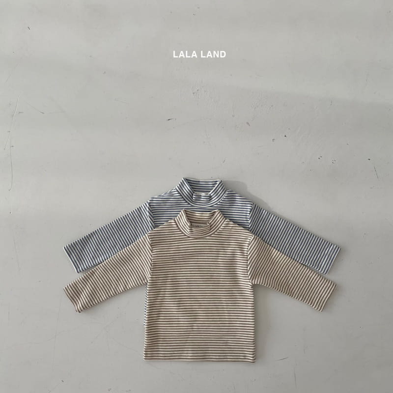 LALALAND - Korean Children Fashion - #Kfashion4kids - Stripes Half Turtleneck Tee