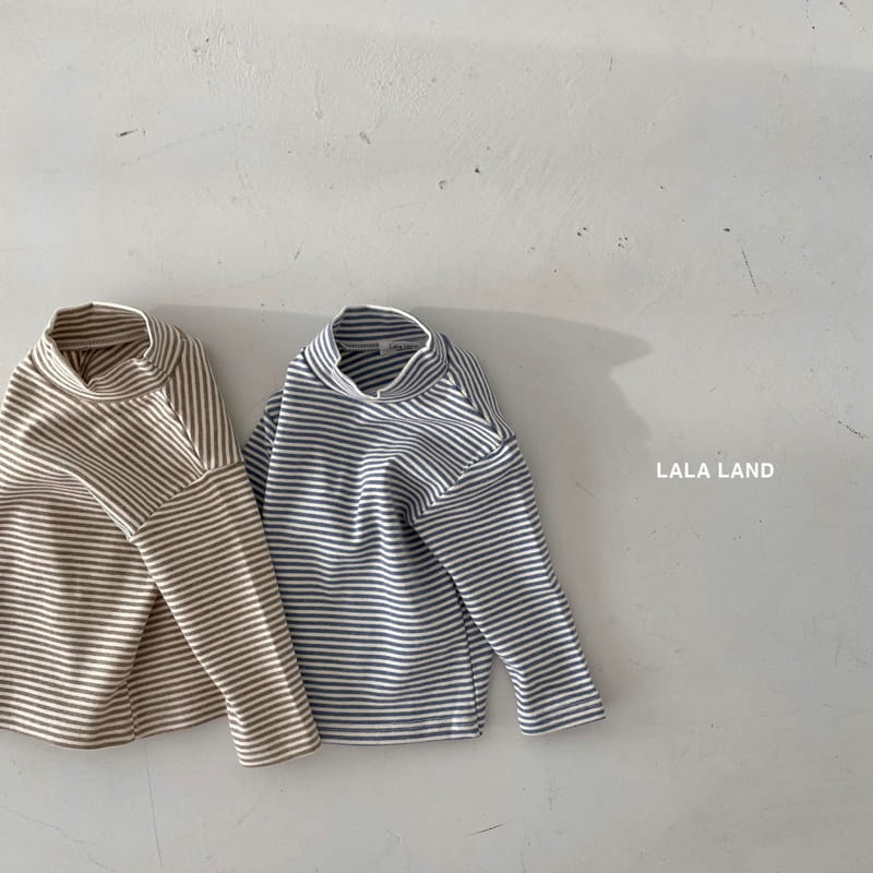 LALALAND - Korean Children Fashion - #Kfashion4kids - Stripes Half Turtleneck Tee - 4