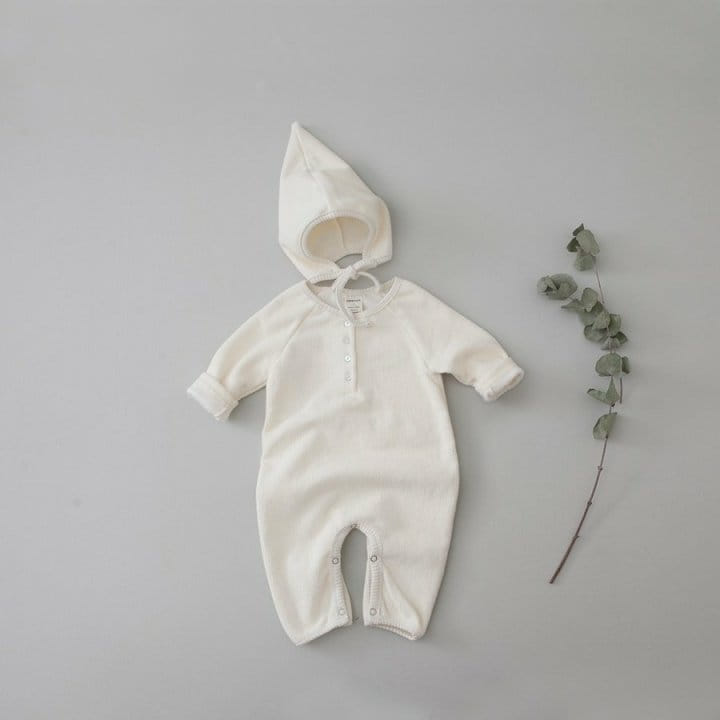LEMONADE - Korean Children Fashion - #Kfashion4kids - Mink Rib Bodysuit with Bonnet
