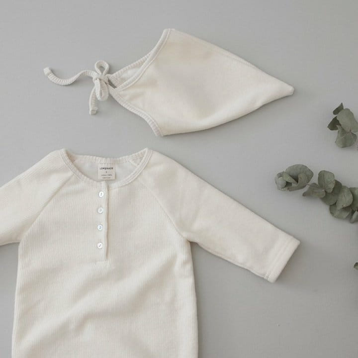 LEMONADE - Korean Children Fashion - #Kfashion4kids - Mink Rib Bodysuit with Bonnet - 2