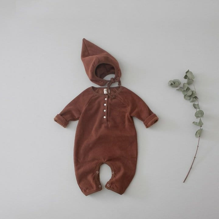 LEMONADE - Korean Children Fashion - #Kfashion4kids - Mink Rib Bodysuit with Bonnet - 4