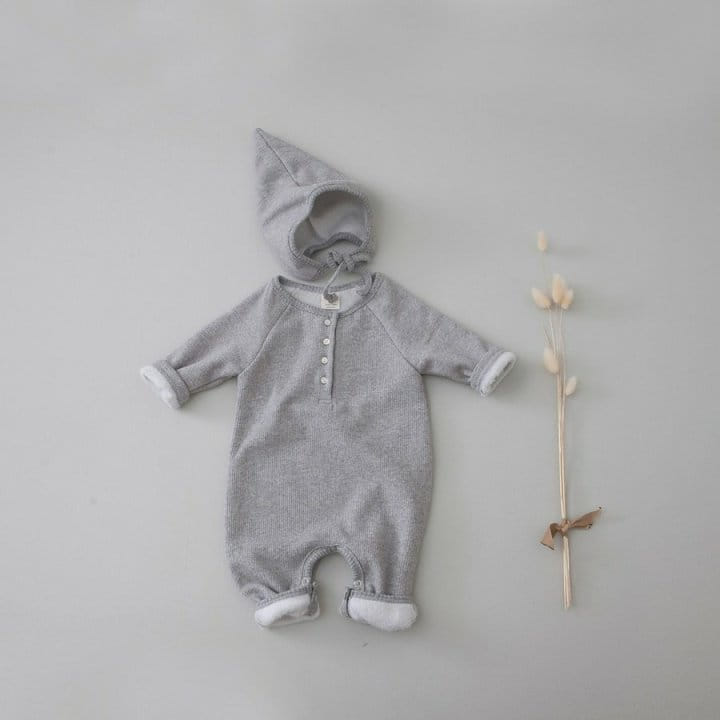 LEMONADE - Korean Children Fashion - #Kfashion4kids - Mink Rib Bodysuit with Bonnet - 6