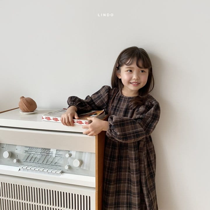 LINDO - Korean Children Fashion - #Kfashion4kids - Line Check One-piece - 10