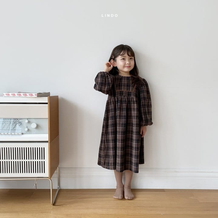 LINDO - Korean Children Fashion - #Kfashion4kids - Line Check One-piece - 11
