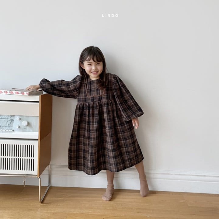 LINDO - Korean Children Fashion - #Kfashion4kids - Line Check One-piece - 12