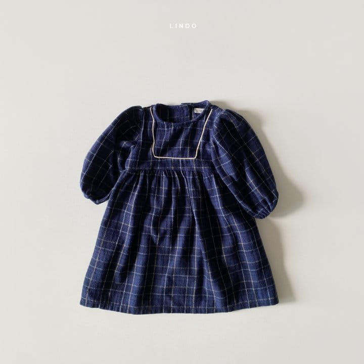 LINDO - Korean Children Fashion - #Kfashion4kids - Line Check One-piece - 2
