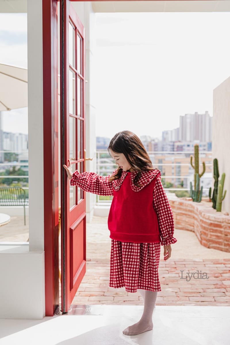 LYDIA - Korean Children Fashion - #Kfashion4kids - Check One-piece - 2