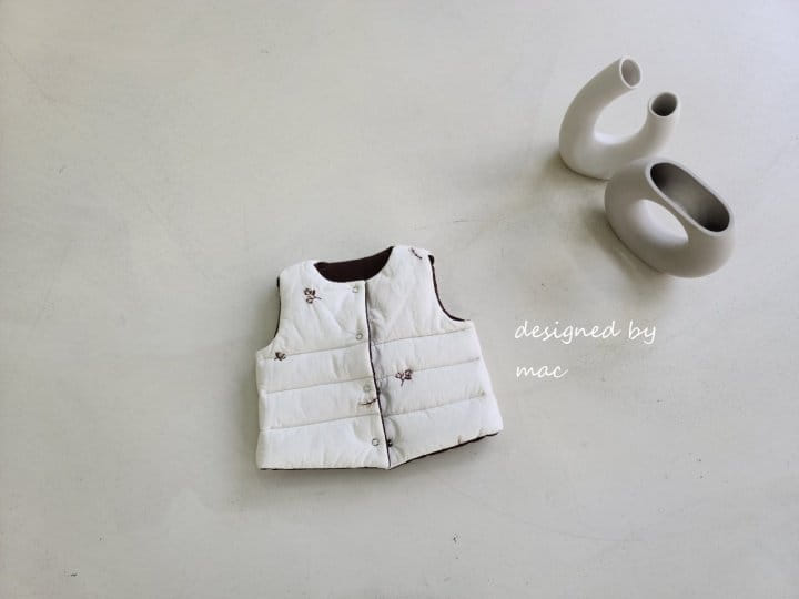 MAC - Korean Children Fashion - #Kfashion4kids - Cotton Embroidery Reversible Vest