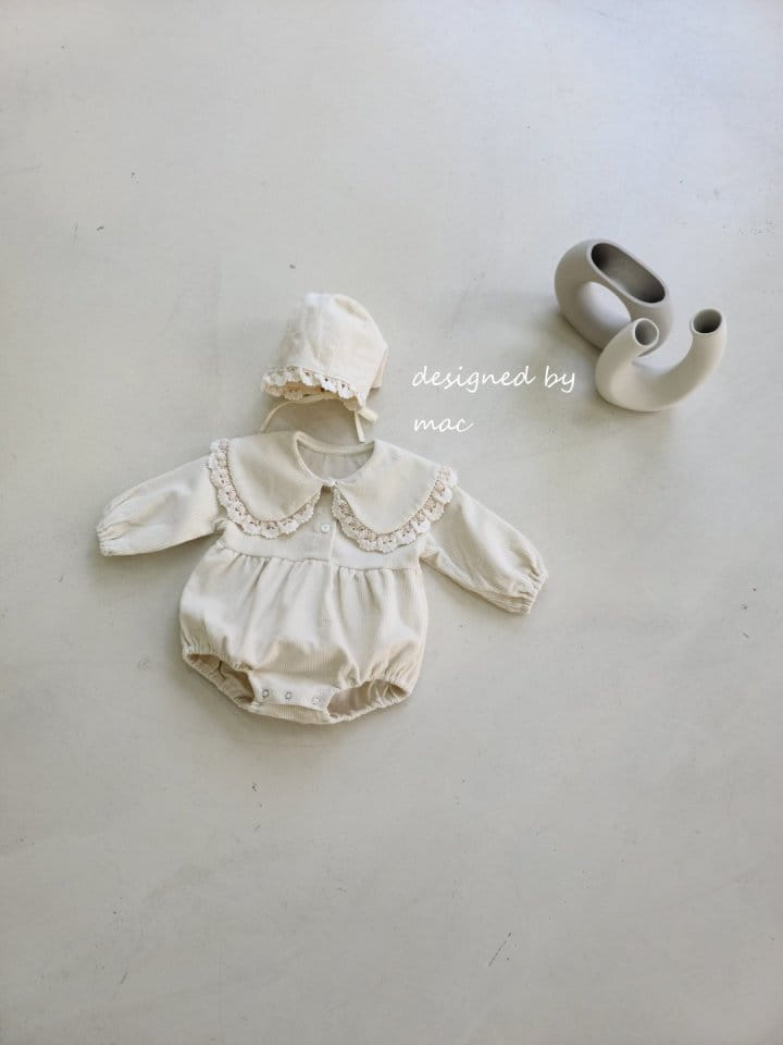 MAC - Korean Children Fashion - #Kfashion4kids - Rib Big Collar Bodysuit with Boonet