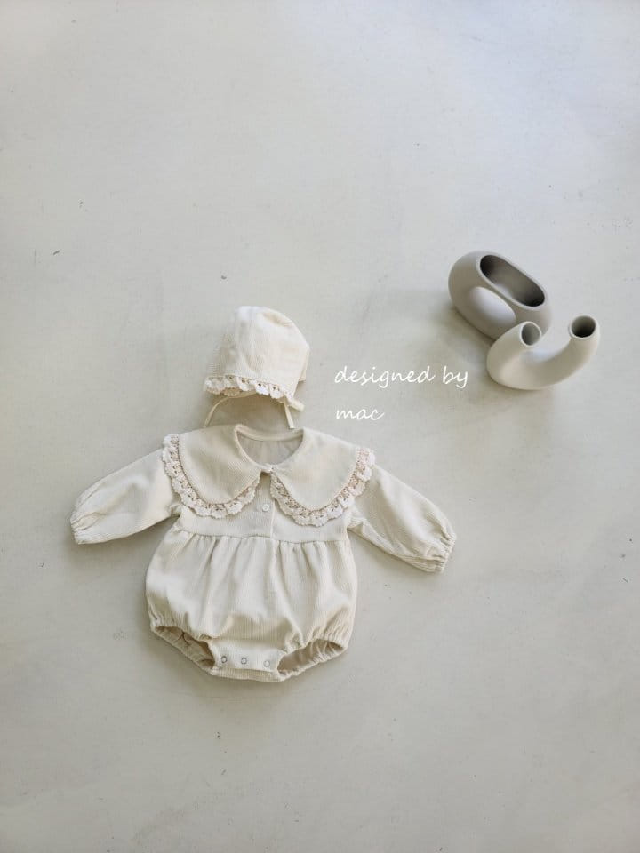 MAC - Korean Children Fashion - #Kfashion4kids - Rib Big Collar Bodysuit with Boonet - 11
