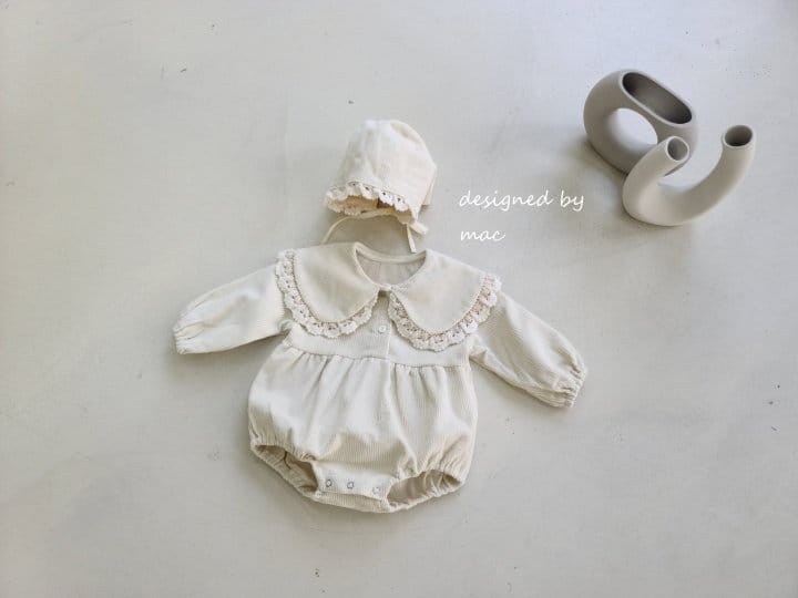 MAC - Korean Children Fashion - #Kfashion4kids - Rib Big Collar Bodysuit with Boonet - 4
