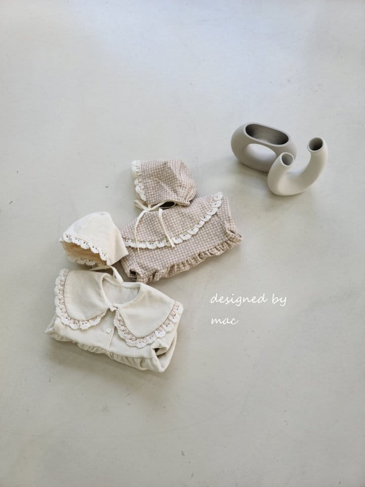 MAC - Korean Children Fashion - #Kfashion4kids - Rib Big Collar Bodysuit with Boonet - 9