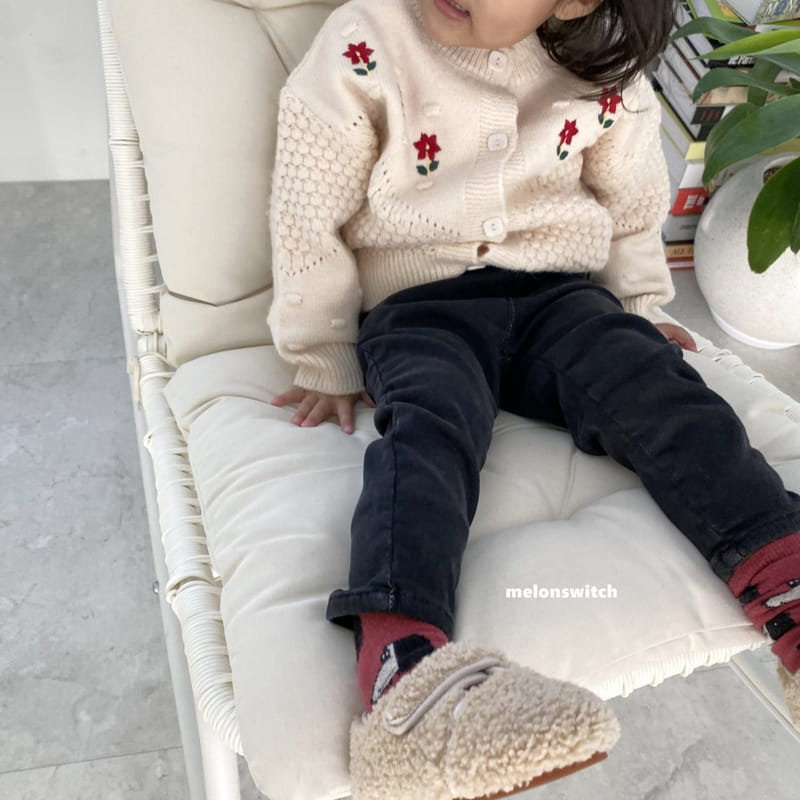 MELON SWITCH - Korean Children Fashion - #Kfashion4kids - Flower Bon Bon Cardigan