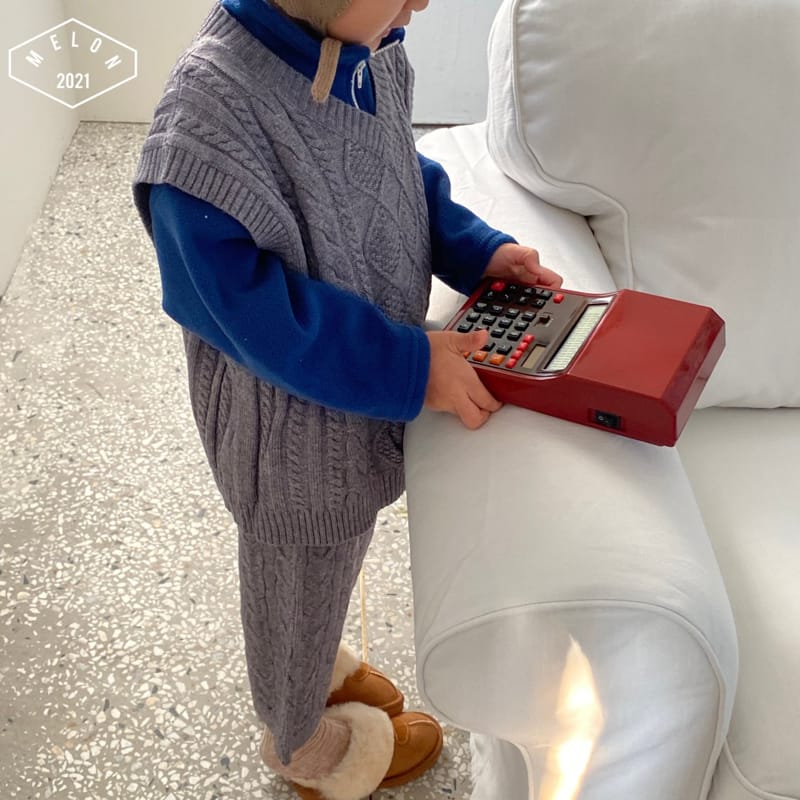 MELON SWITCH - Korean Children Fashion - #Kfashion4kids - Twist Knit Top Bottom Set - 6