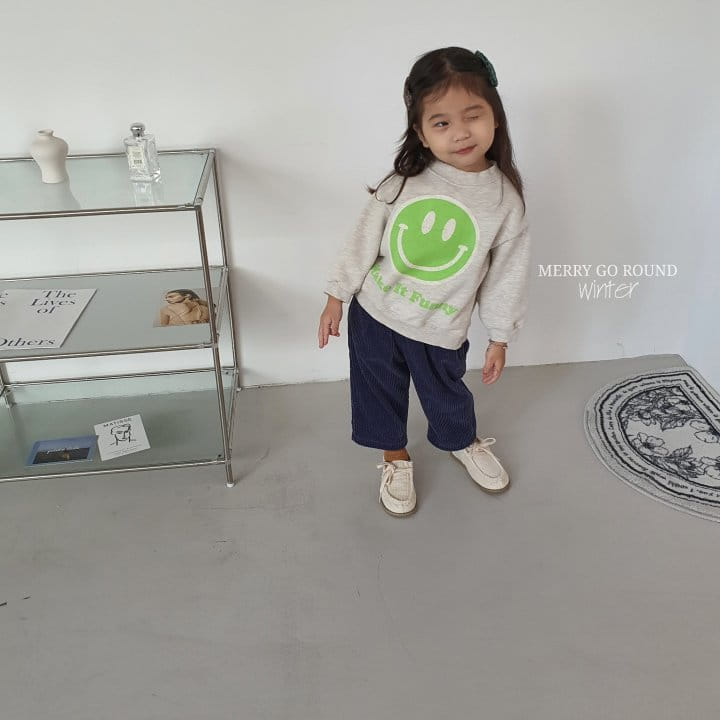 MERRY GO ROUND - Korean Children Fashion - #Kfashion4kids - Funny Smile Sweatshirt