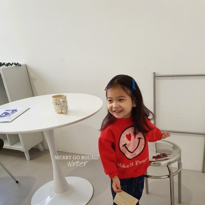 MERRY GO ROUND - Korean Children Fashion - #Kfashion4kids - Funny Smile Sweatshirt - 12