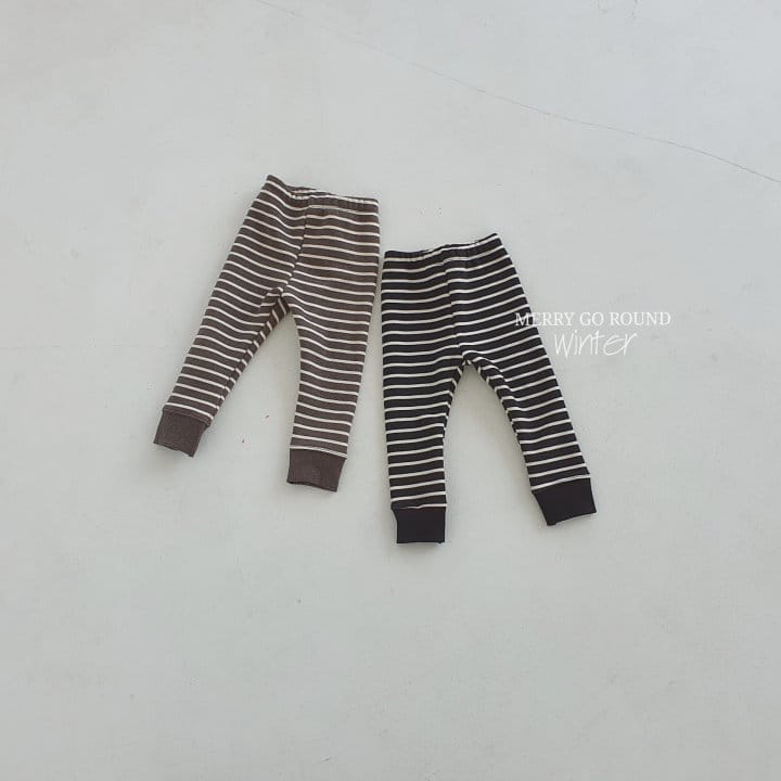 MERRY GO ROUND - Korean Children Fashion - #Kfashion4kids - Stripes Leggings - 8