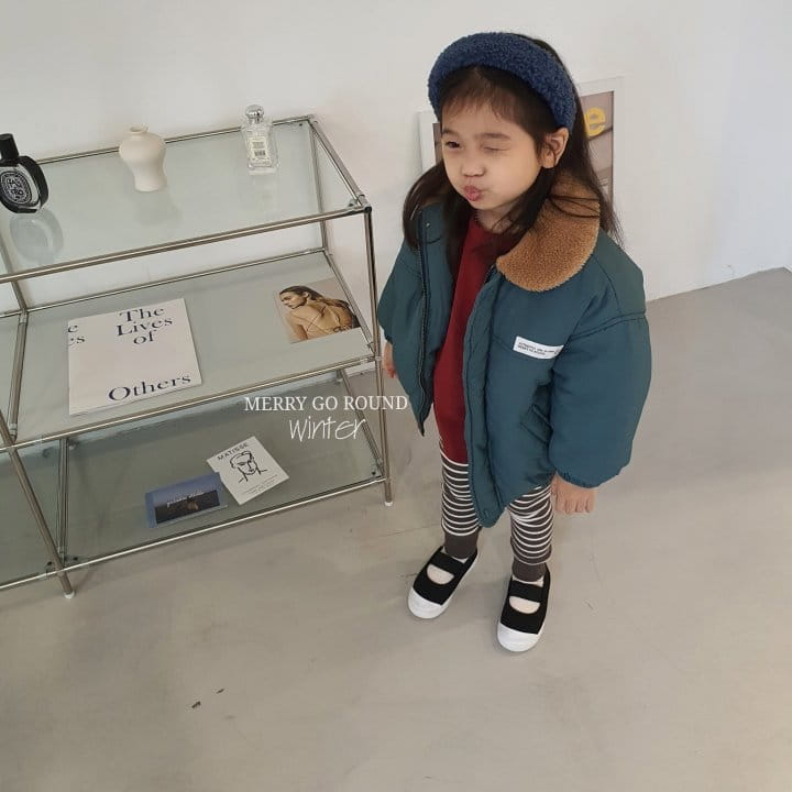 MERRY GO ROUND - Korean Children Fashion - #Kfashion4kids - Fleece Collar Padding Jacket - 9