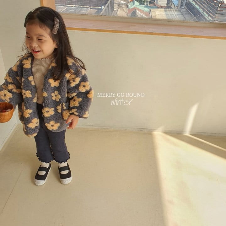 MERRY GO ROUND - Korean Children Fashion - #Kfashion4kids - Flower Fleece Jumper - 10