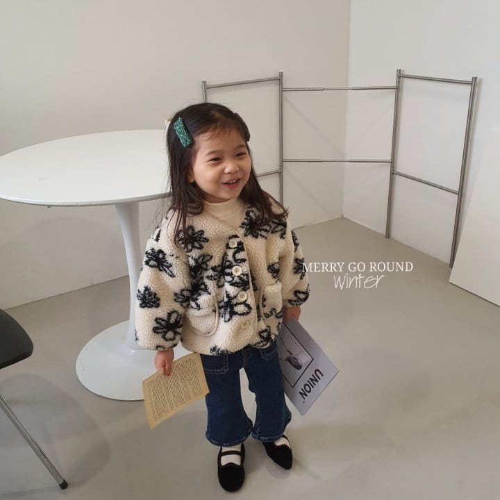 MERRY GO ROUND - Korean Children Fashion - #Kfashion4kids - Flower Fleece Jumper - 2