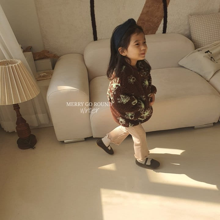 MERRY GO ROUND - Korean Children Fashion - #Kfashion4kids - Flower Fleece Jumper - 6