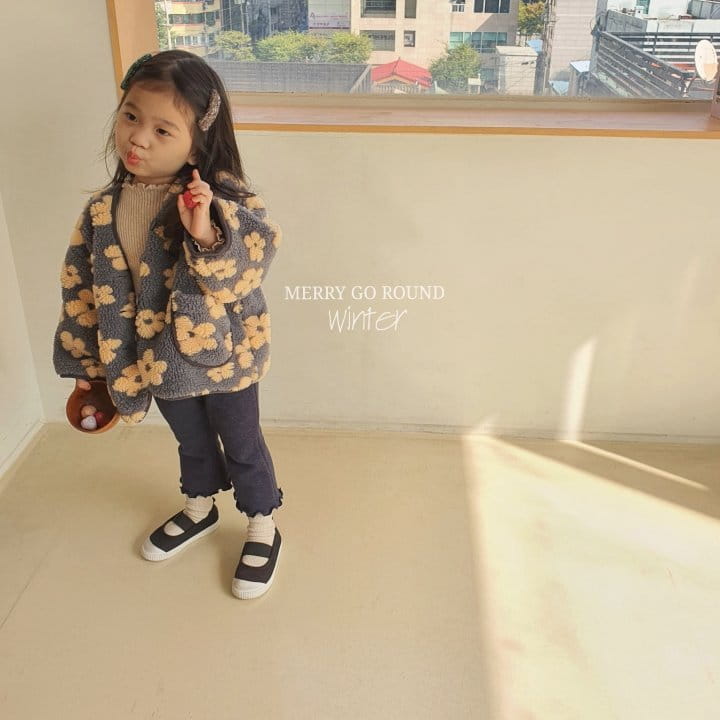 MERRY GO ROUND - Korean Children Fashion - #Kfashion4kids - Flower Fleece Jumper - 9