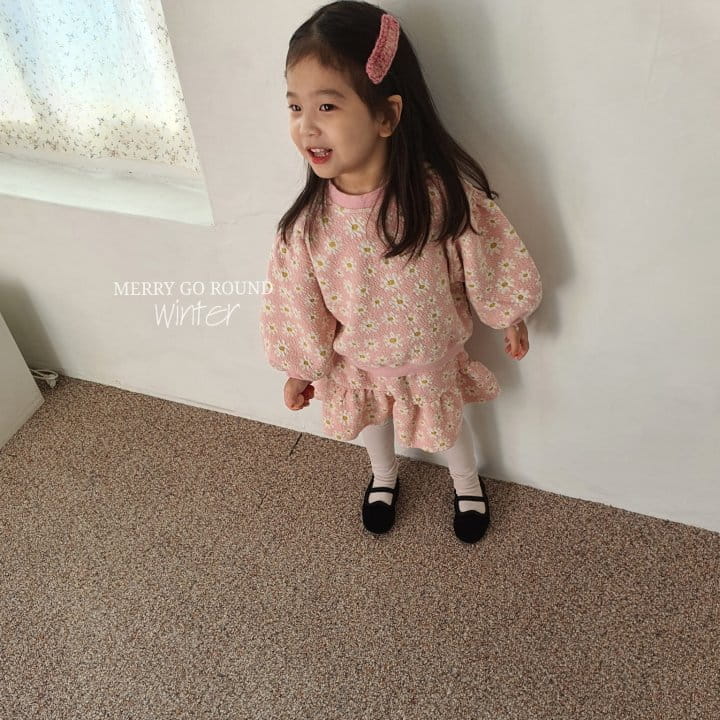 MERRY GO ROUND - Korean Children Fashion - #Kfashion4kids - Flower Top Bottom Set