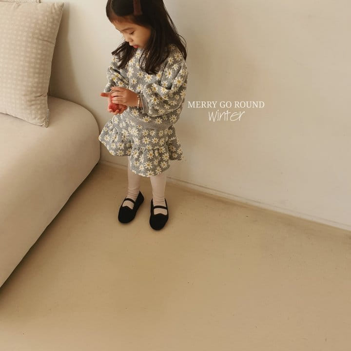 MERRY GO ROUND - Korean Children Fashion - #Kfashion4kids - Flower Top Bottom Set - 12