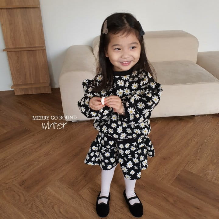 MERRY GO ROUND - Korean Children Fashion - #Kfashion4kids - Flower Top Bottom Set - 7