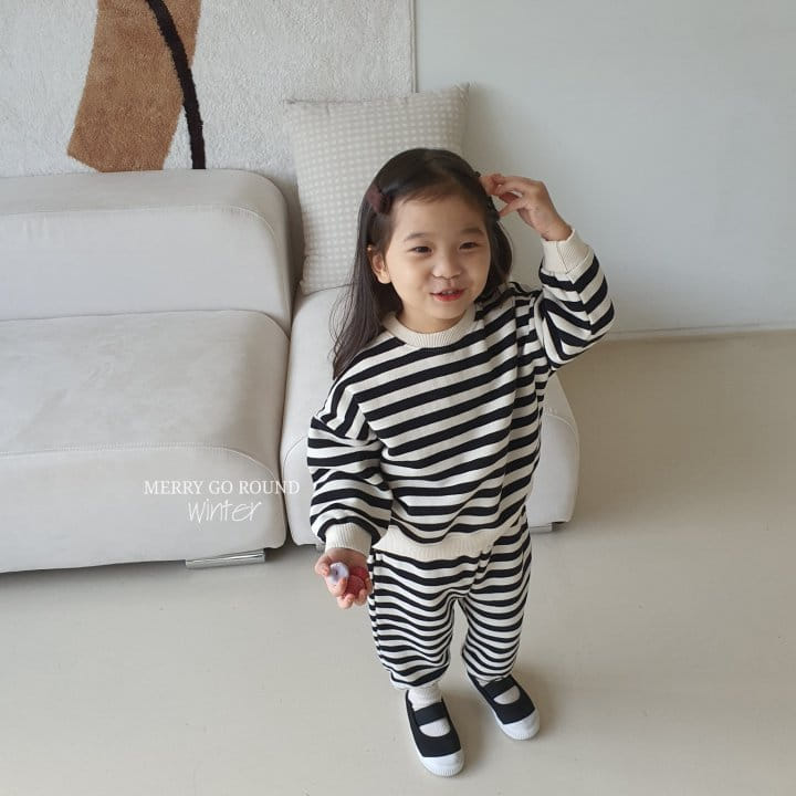 MERRY GO ROUND - Korean Children Fashion - #Kfashion4kids - Stripes Top Bottom Set