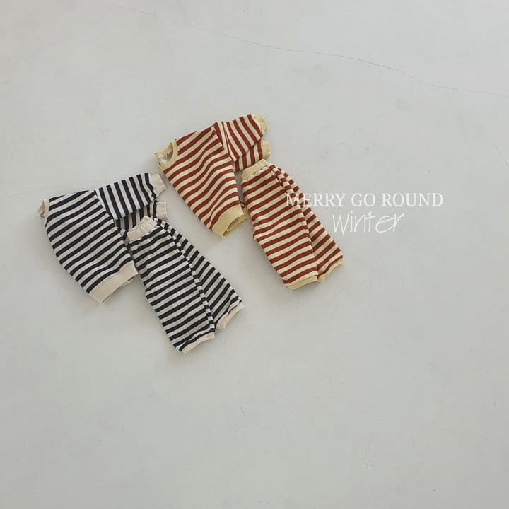 MERRY GO ROUND - Korean Children Fashion - #Kfashion4kids - Stripes Top Bottom Set - 11