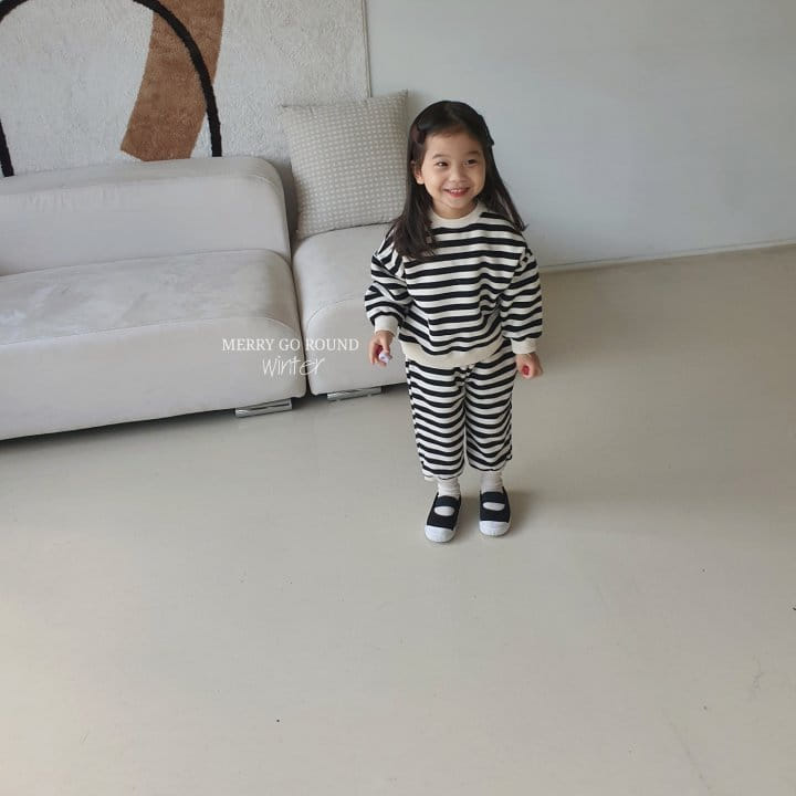 MERRY GO ROUND - Korean Children Fashion - #Kfashion4kids - Stripes Top Bottom Set - 2