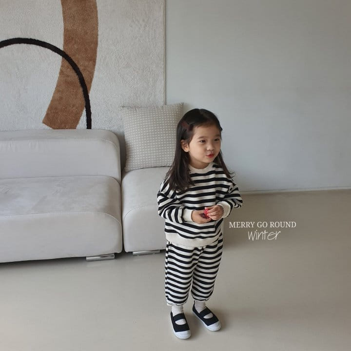 MERRY GO ROUND - Korean Children Fashion - #Kfashion4kids - Stripes Top Bottom Set - 3