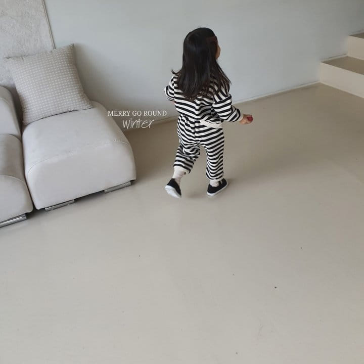 MERRY GO ROUND - Korean Children Fashion - #Kfashion4kids - Stripes Top Bottom Set - 4