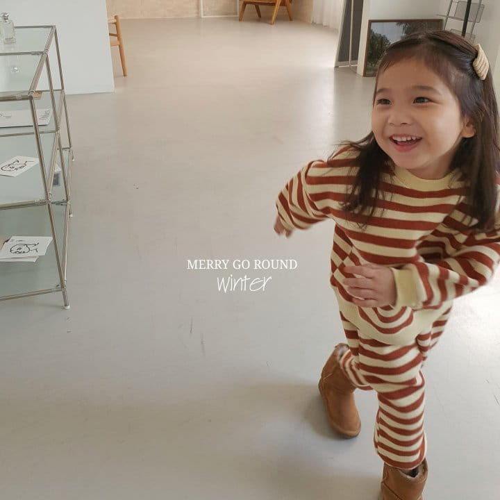 MERRY GO ROUND - Korean Children Fashion - #Kfashion4kids - Stripes Top Bottom Set - 5