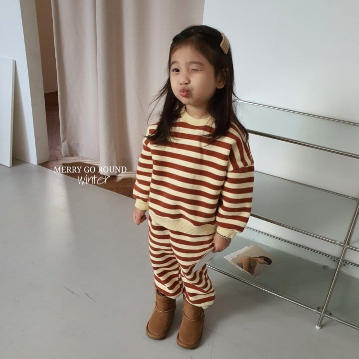 MERRY GO ROUND - Korean Children Fashion - #Kfashion4kids - Stripes Top Bottom Set - 6