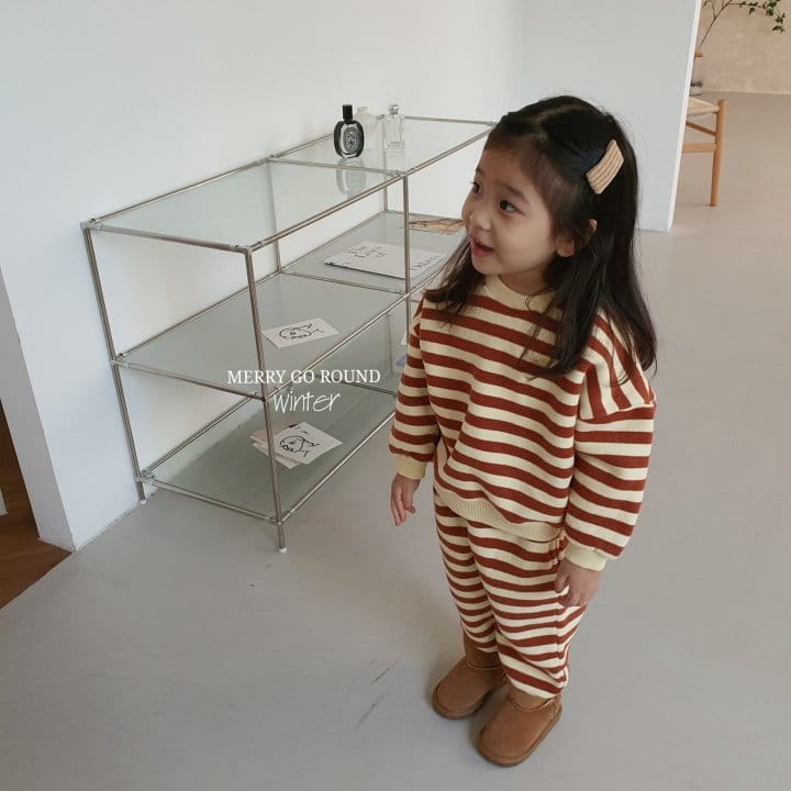 MERRY GO ROUND - Korean Children Fashion - #Kfashion4kids - Stripes Top Bottom Set - 7