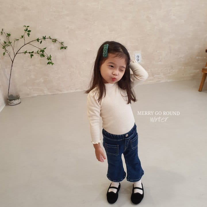 MERRY GO ROUND - Korean Children Fashion - #Kfashion4kids - Rib Shirring Half Turtleneck - 4