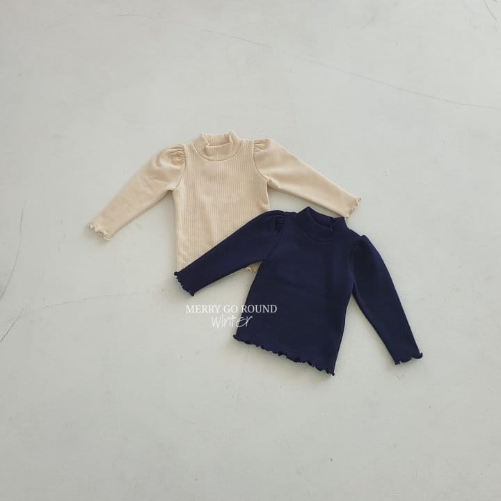 MERRY GO ROUND - Korean Children Fashion - #Kfashion4kids - Rib Shirring Half Turtleneck - 7