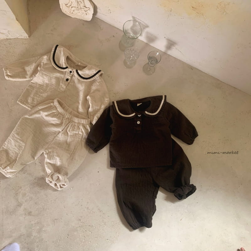 MIMI MARKET - Korean Children Fashion - #Kfashion4kids - Sailor Top Bottom Set - 12