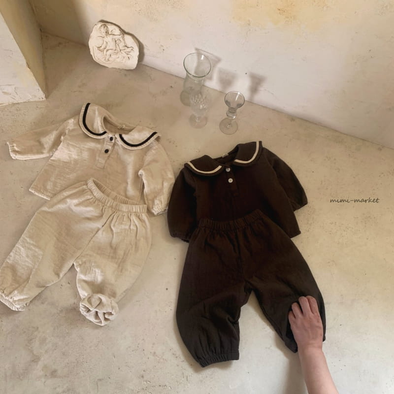 MIMI MARKET - Korean Children Fashion - #Kfashion4kids - Sailor Top Bottom Set - 6